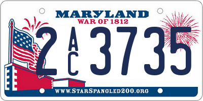 MD license plate 2AC3735