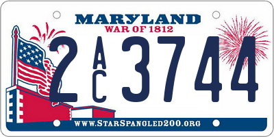 MD license plate 2AC3744