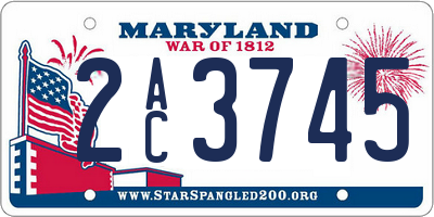 MD license plate 2AC3745