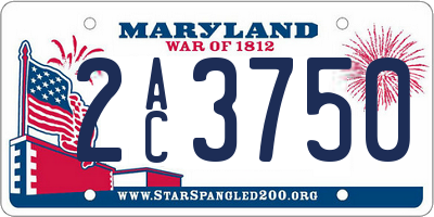 MD license plate 2AC3750