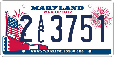 MD license plate 2AC3751