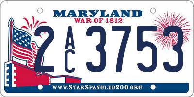MD license plate 2AC3753