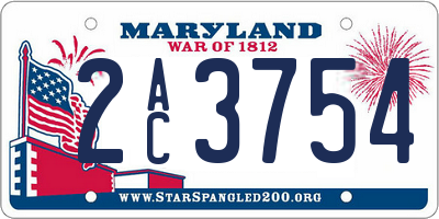 MD license plate 2AC3754