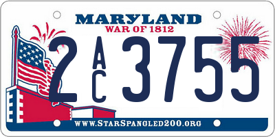 MD license plate 2AC3755