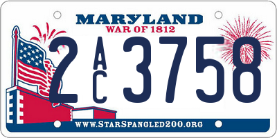 MD license plate 2AC3758