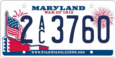 MD license plate 2AC3760