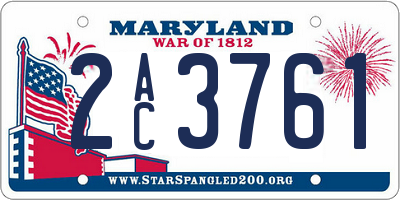 MD license plate 2AC3761