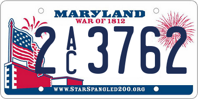 MD license plate 2AC3762