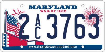 MD license plate 2AC3763