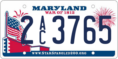 MD license plate 2AC3765