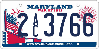 MD license plate 2AC3766