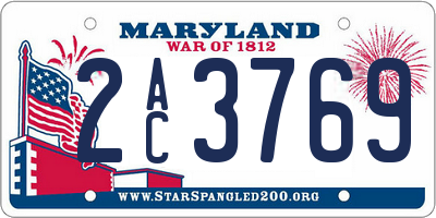 MD license plate 2AC3769