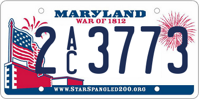 MD license plate 2AC3773