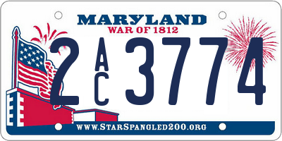MD license plate 2AC3774