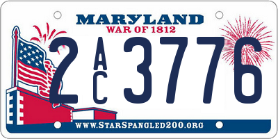 MD license plate 2AC3776