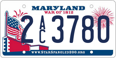 MD license plate 2AC3780