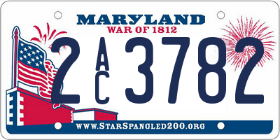 MD license plate 2AC3782