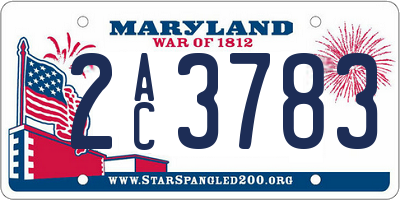 MD license plate 2AC3783