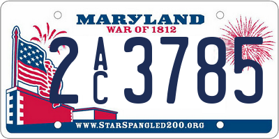 MD license plate 2AC3785