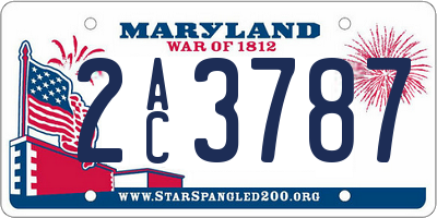 MD license plate 2AC3787