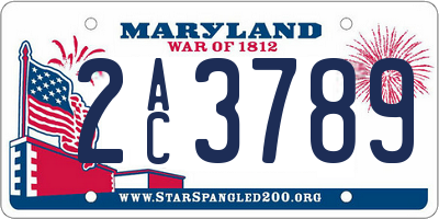MD license plate 2AC3789