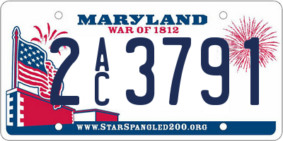 MD license plate 2AC3791
