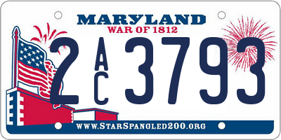 MD license plate 2AC3793