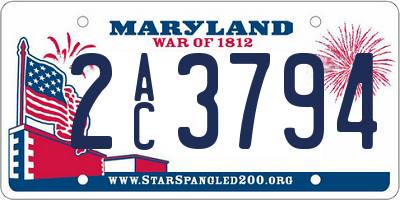 MD license plate 2AC3794