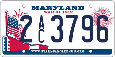 MD license plate 2AC3796