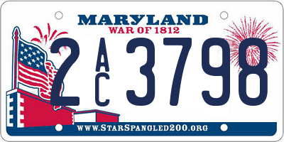 MD license plate 2AC3798