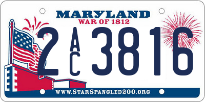 MD license plate 2AC3816