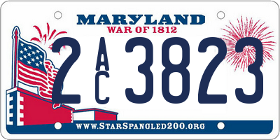 MD license plate 2AC3823