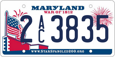MD license plate 2AC3835