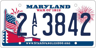 MD license plate 2AC3842
