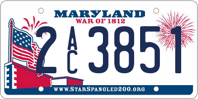 MD license plate 2AC3851