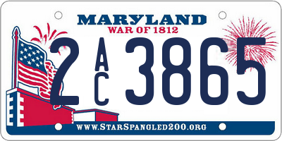 MD license plate 2AC3865