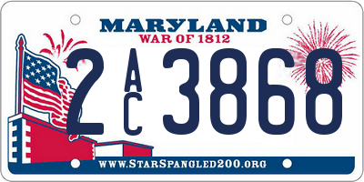 MD license plate 2AC3868