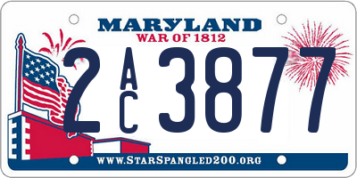 MD license plate 2AC3877