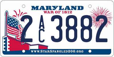 MD license plate 2AC3882