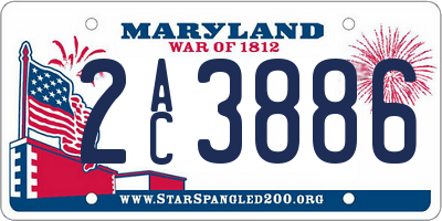 MD license plate 2AC3886