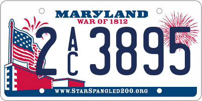 MD license plate 2AC3895