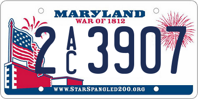 MD license plate 2AC3907