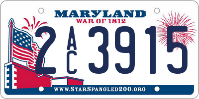 MD license plate 2AC3915