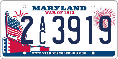 MD license plate 2AC3919
