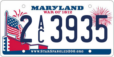 MD license plate 2AC3935