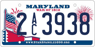 MD license plate 2AC3938
