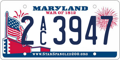 MD license plate 2AC3947