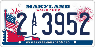 MD license plate 2AC3952