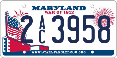 MD license plate 2AC3958