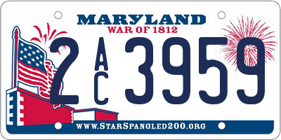 MD license plate 2AC3959